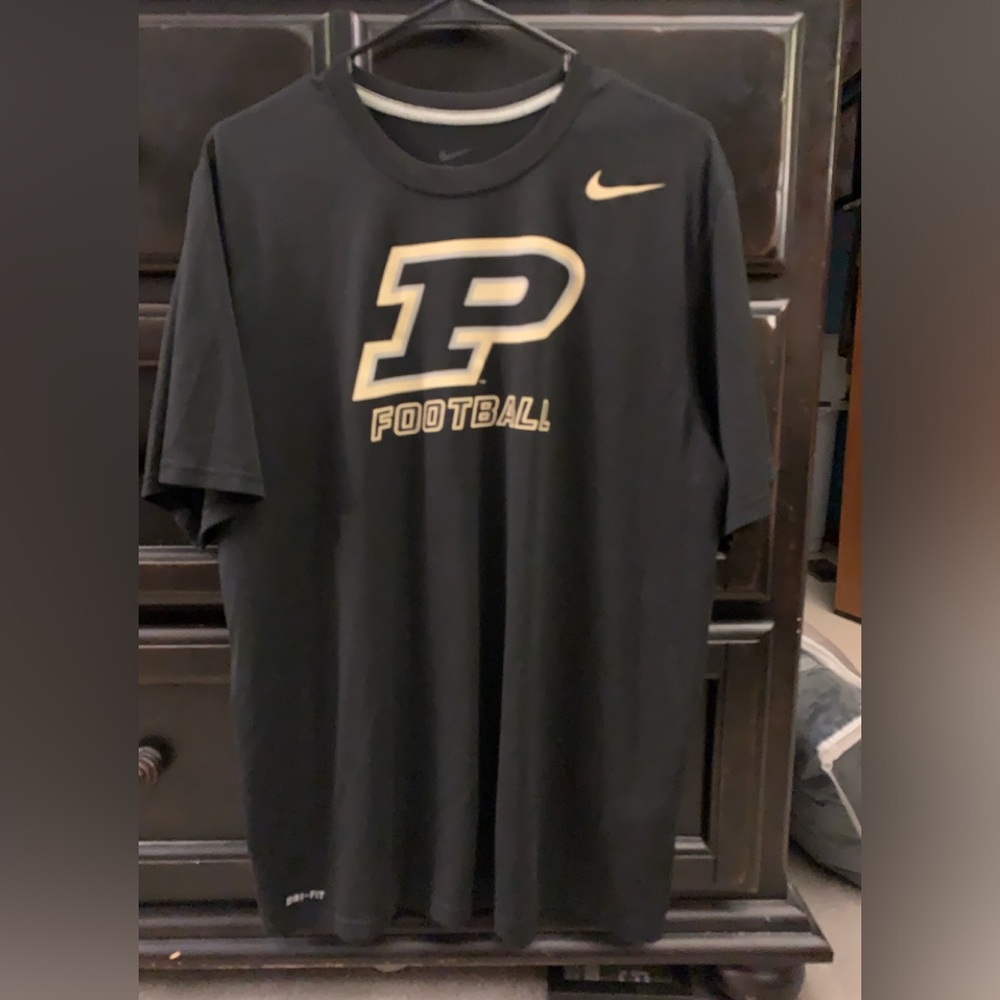 Nike Men's Black Purdue Football T-Shirt Dri-Fit Large